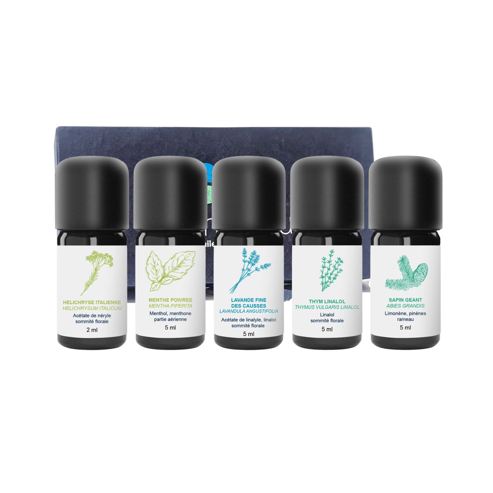 Decouvrez Kit di oli essenziali per la famiglia 7/7 giorni 100% biologico e artigianale