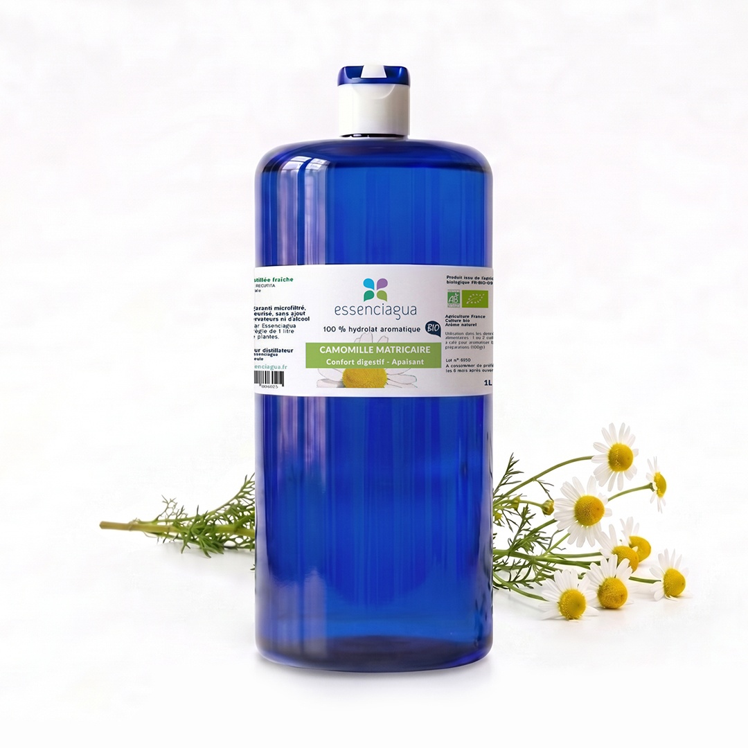 100% organic, hand-crafted Chamomile Matricaria hydrolate — 1 L