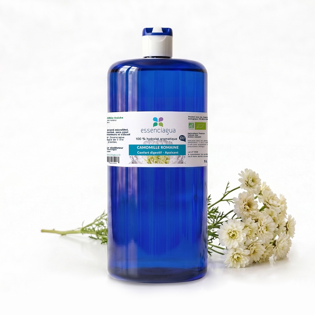 100% organic, handcrafted Roman chamomile hydrolate — 1 L