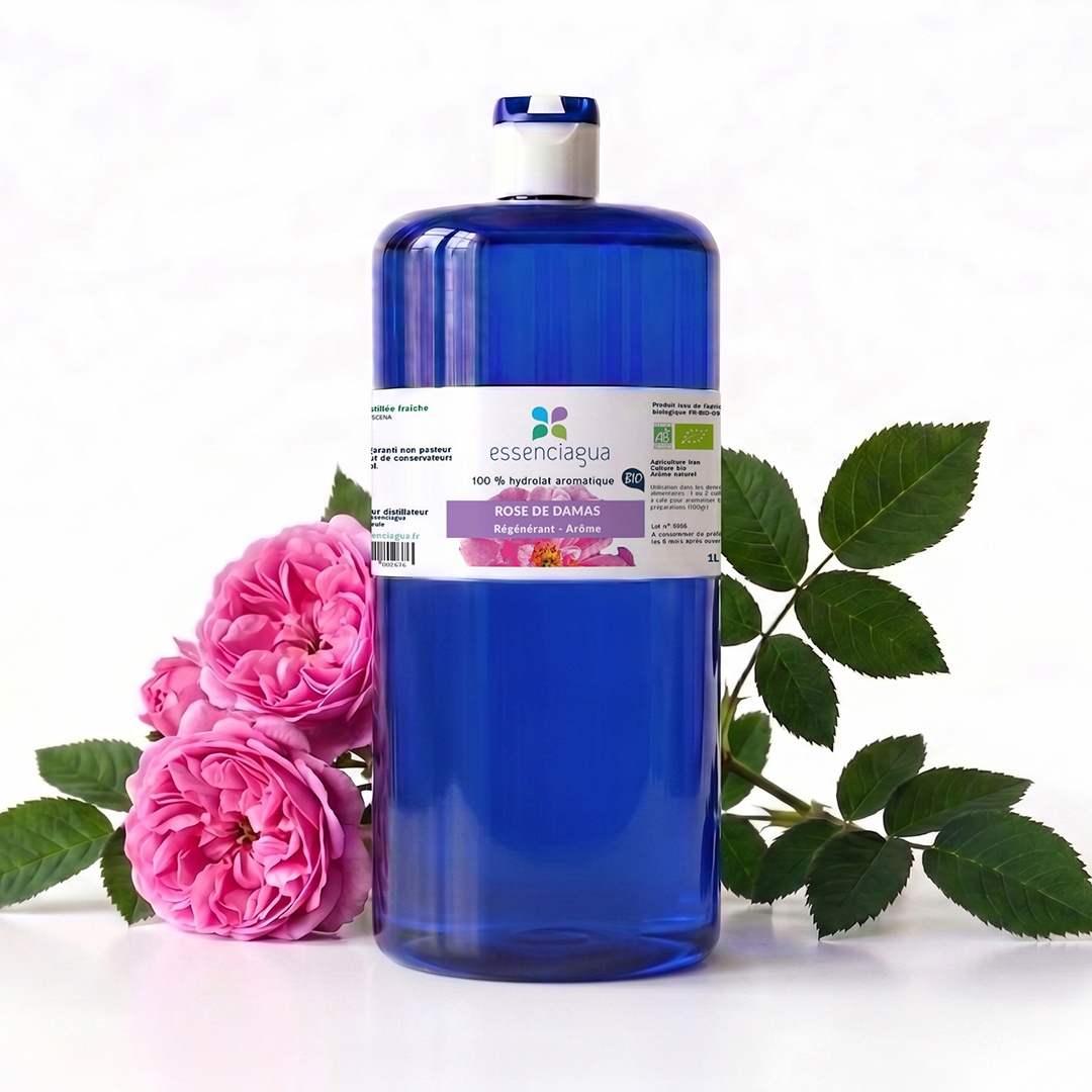 Damask Rose Hydrosol | Rose Water 100% Organic and Handcrafted — 1 L